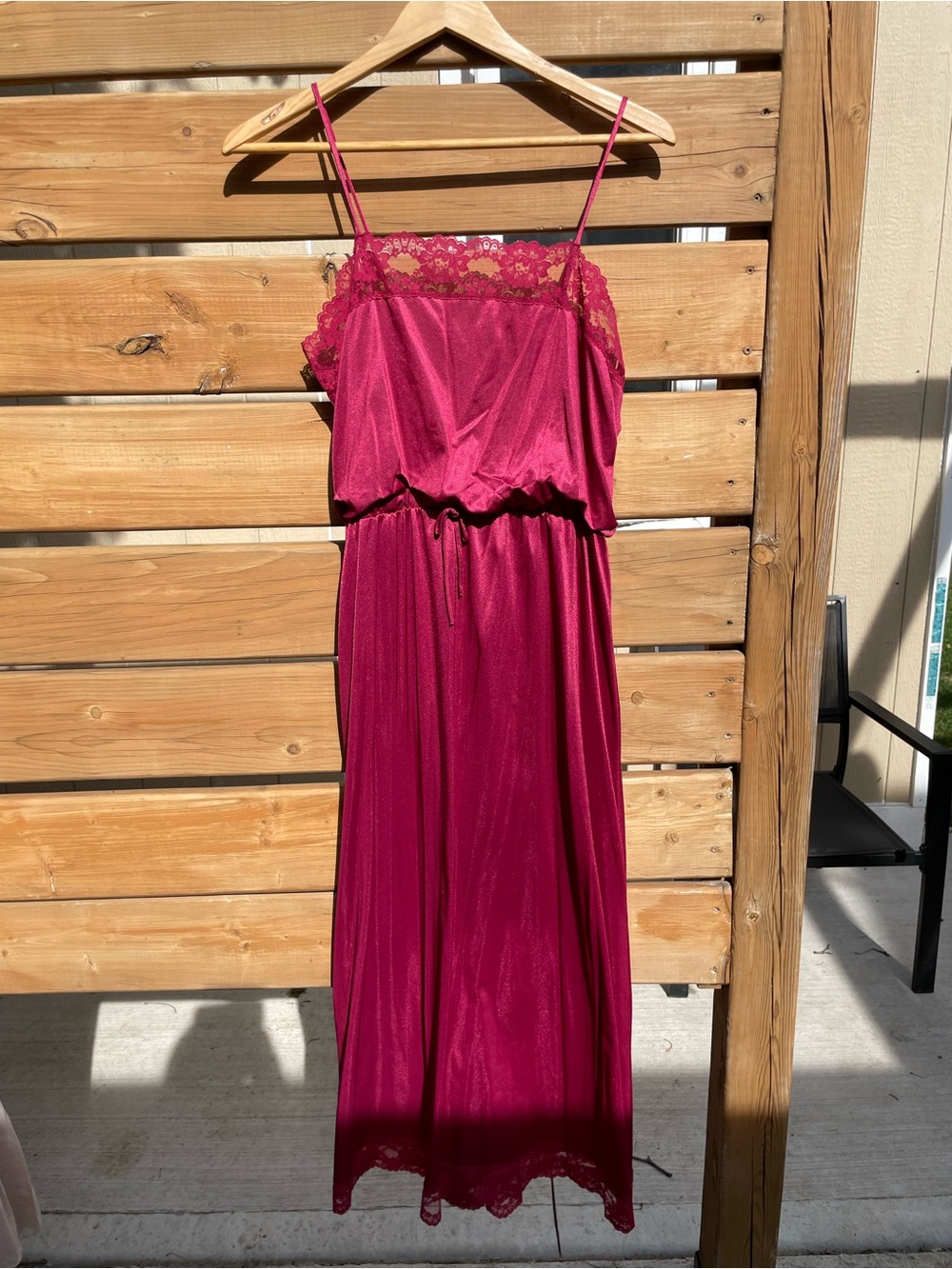 Vintage St Michael Lace-Trim Chemise with Spaghetti Straps